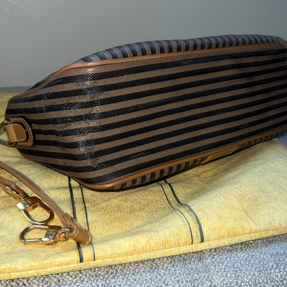 Fendi Brown and Black Striped Satchel - Picture 11 of 16